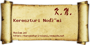 Kereszturi Noémi névjegykártya